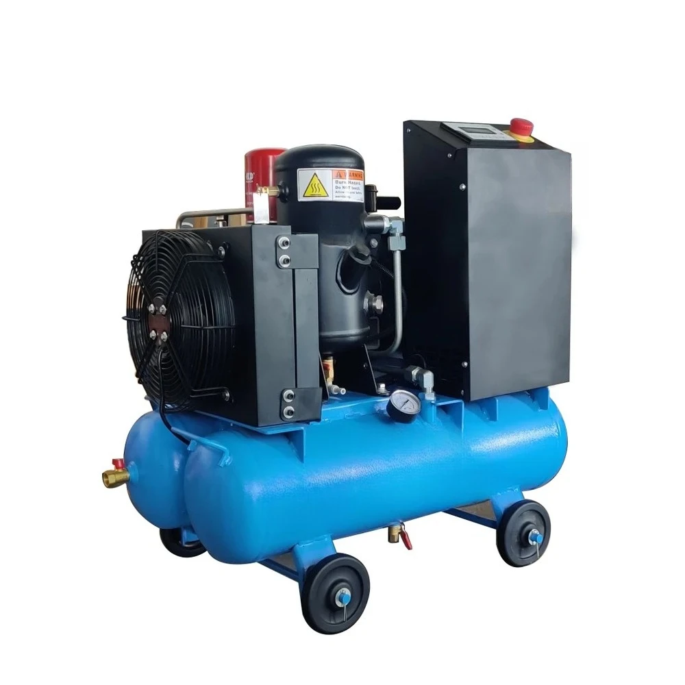 Small Portable High Pressure 13bar 10 bar Tire Inflator 4kw 5hp Low Noise Screw Air Compressor