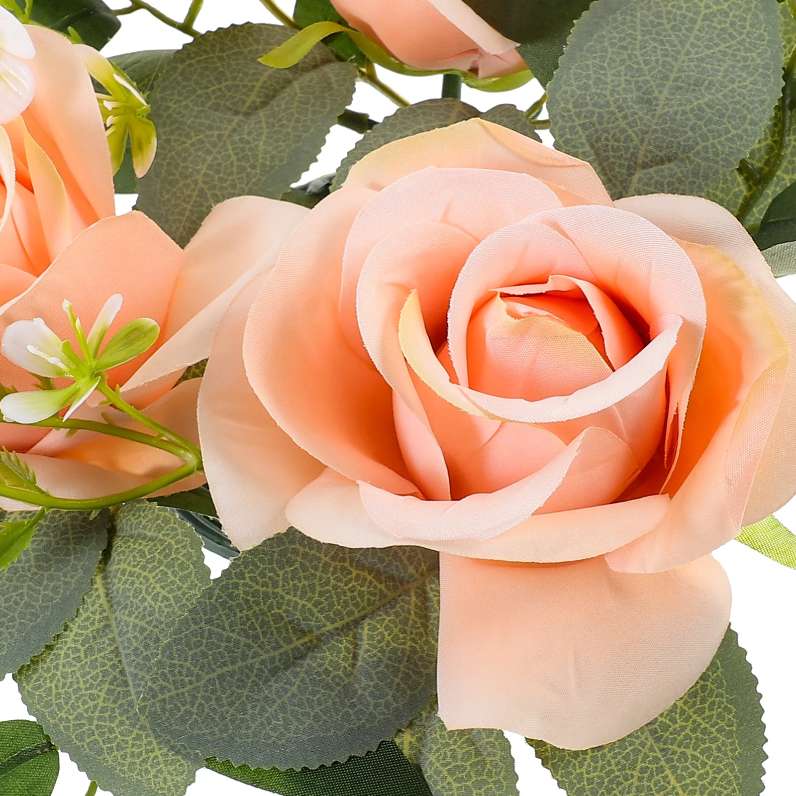 

1pc Simulated Rose Wreath Artificial Flower Holder For Home Decor Table Centerpiece Party Wedding Decoration Floral