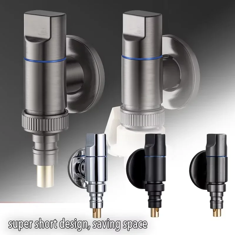 

All-copper washing machine faucet automatic water stop valve clip-on faucet joint drum automatic 4/6 points universal