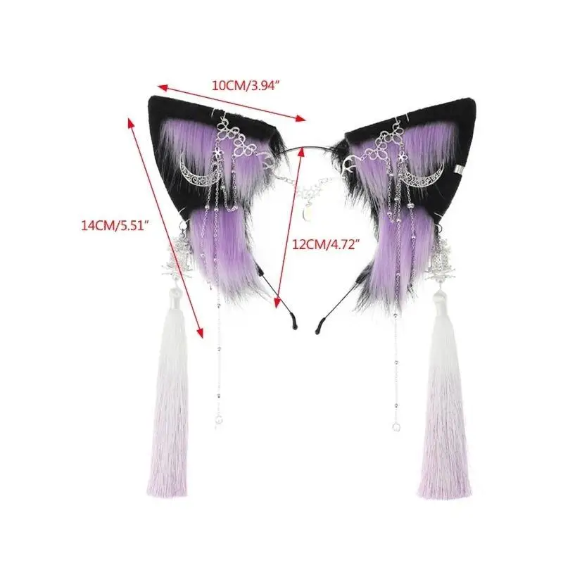 652F Sang Trọng Tua Rua Băng Đô Quấn Tóc Trung Quốc Cổ Đại Bèo Đầu Cosplay Đạo Cụ HairHoop Truyện Tranh Thể Hiện Mũ Đội Đầu