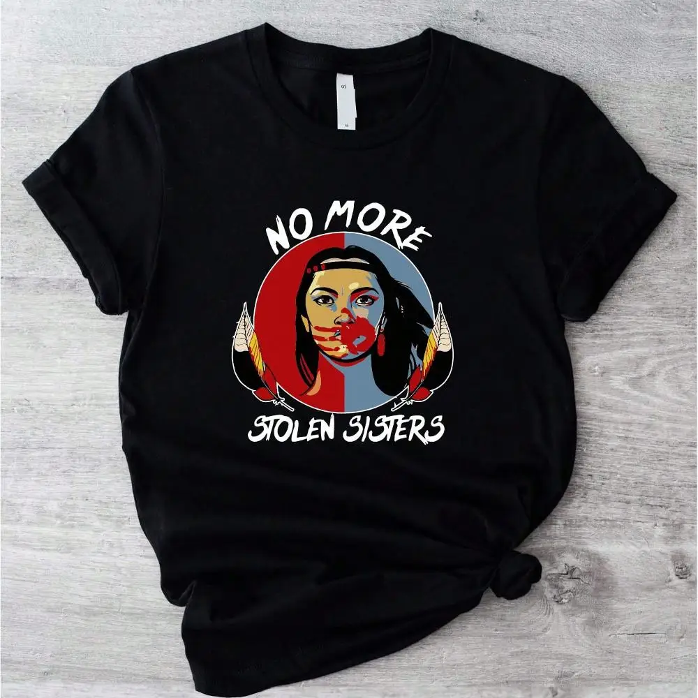 No More Sister Shirt, Native Woman T-Shirt, Indigeous Red Hand Shirts, Gifts For Americans, Wear Red For My Sister T-Shirts, TC-398