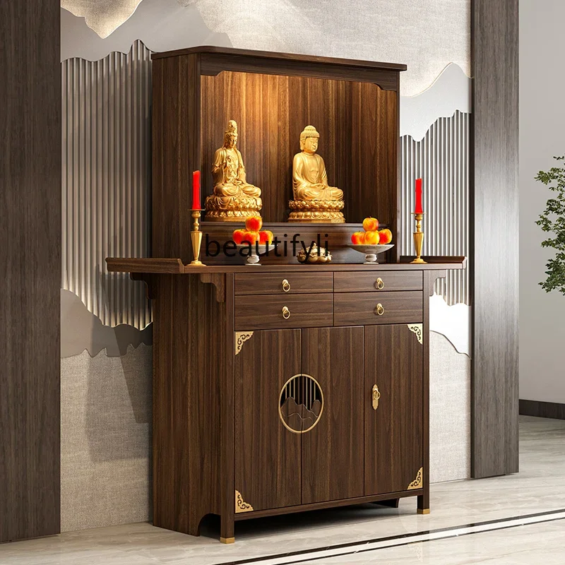 

YH Solid wood shrine offering table shrine household new Chinese vertical cabinet incense table offering incense shrine cabinet