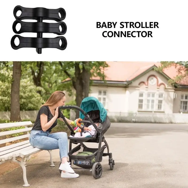 

F19F Set of Twin Strollers Adapters Join Two Single Strollers Easily for Basinng