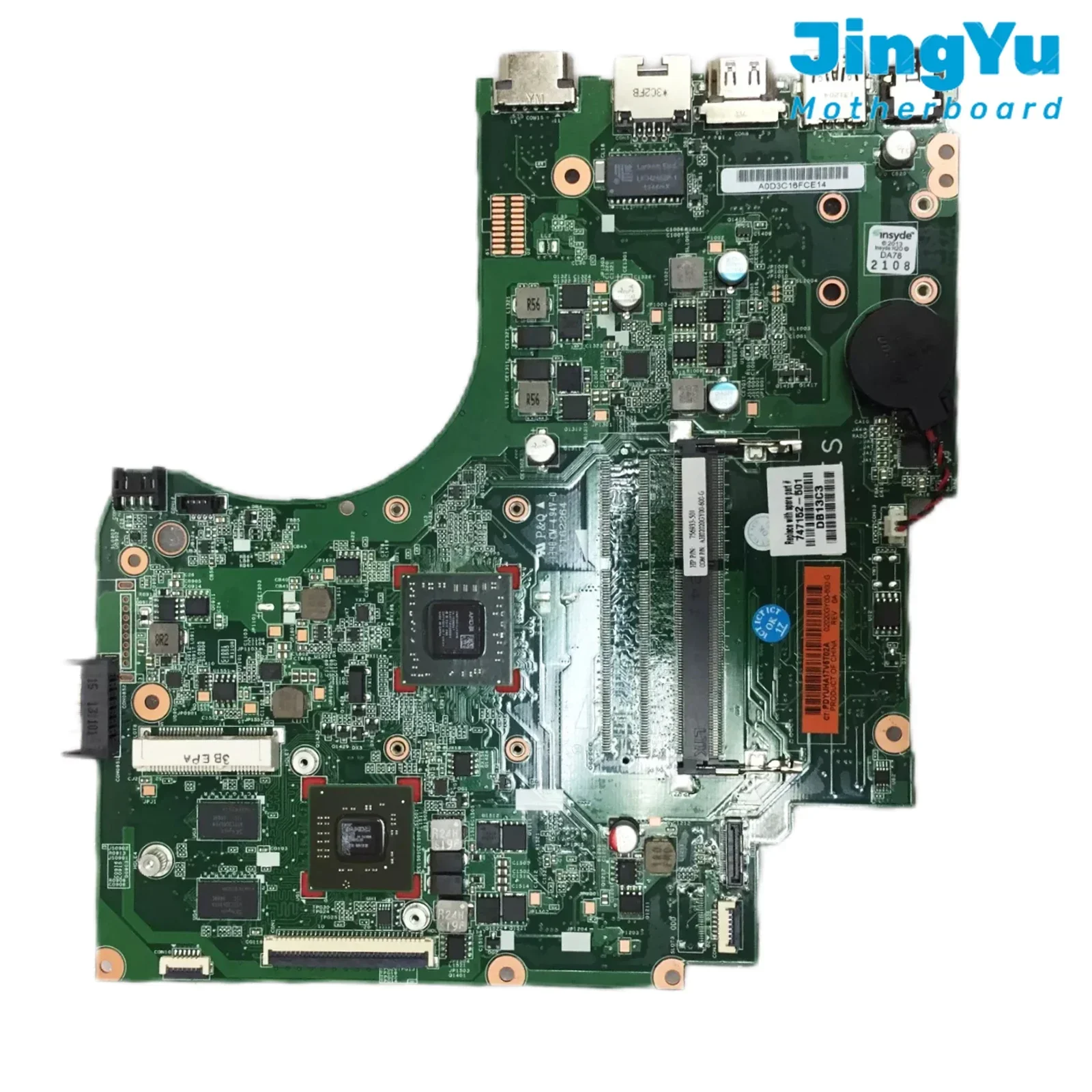 

For HP Pavilion 15-D 255 G2 Notebook Mainboard E1-2100 CPU 216-0841036 GPU DDR3 01019BG00 Laptop Motherboard