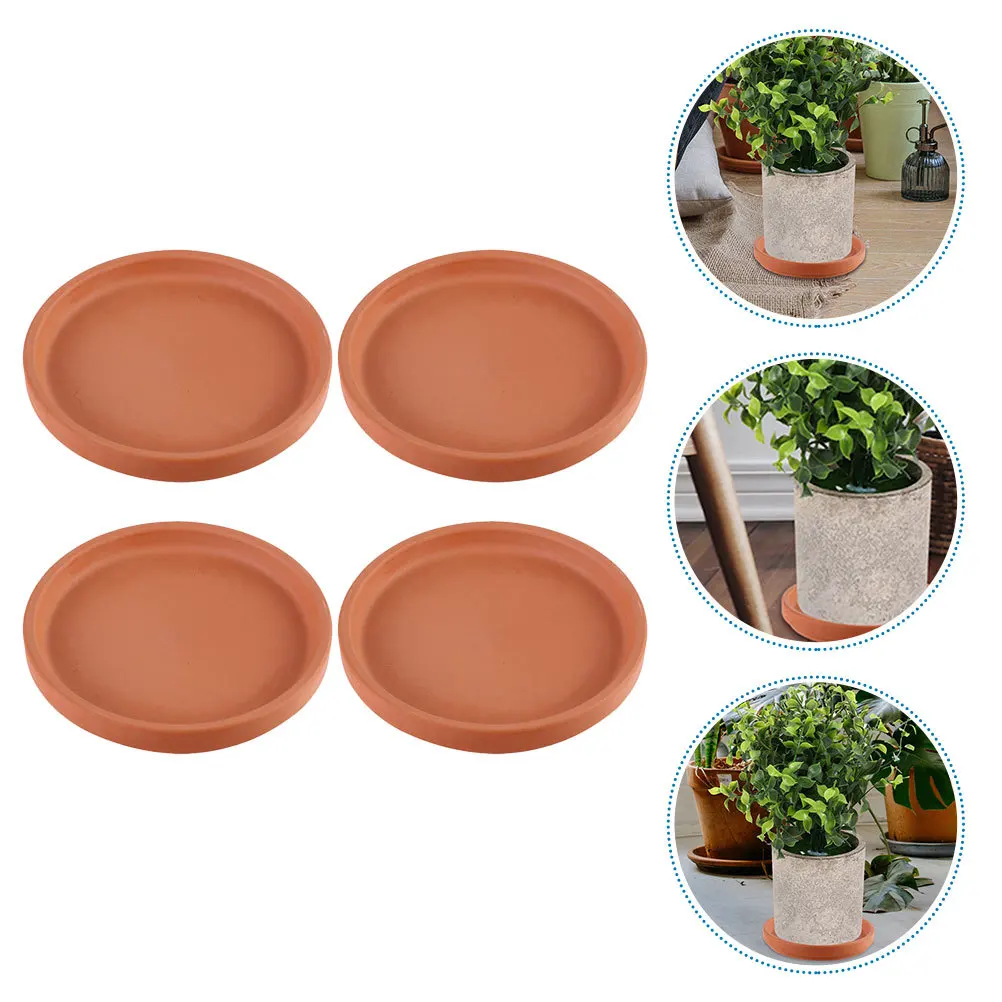 

4Pcs Argil Plant Saucer Round Shaped Pot Drainage Tray Indoor Plants Water Tray Multipurpose Floor Protector for Pots