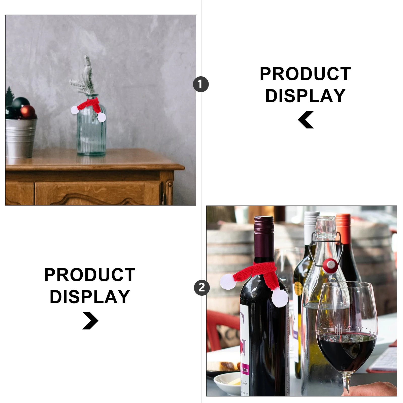 

10Pcs Mini Christmas Scarfs Adorable Knitted Neckerchiefs Party Decorations Lightweight Scarfs Mini Neckerchiefs