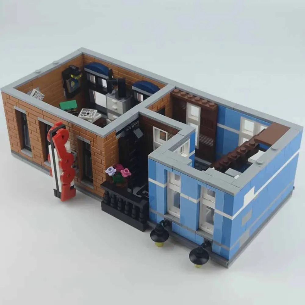 Creative Expert Brick Bank Detective's Office Green Grocer Town Hall Marker Model MOC Street View Building Blocks Gifts Toys