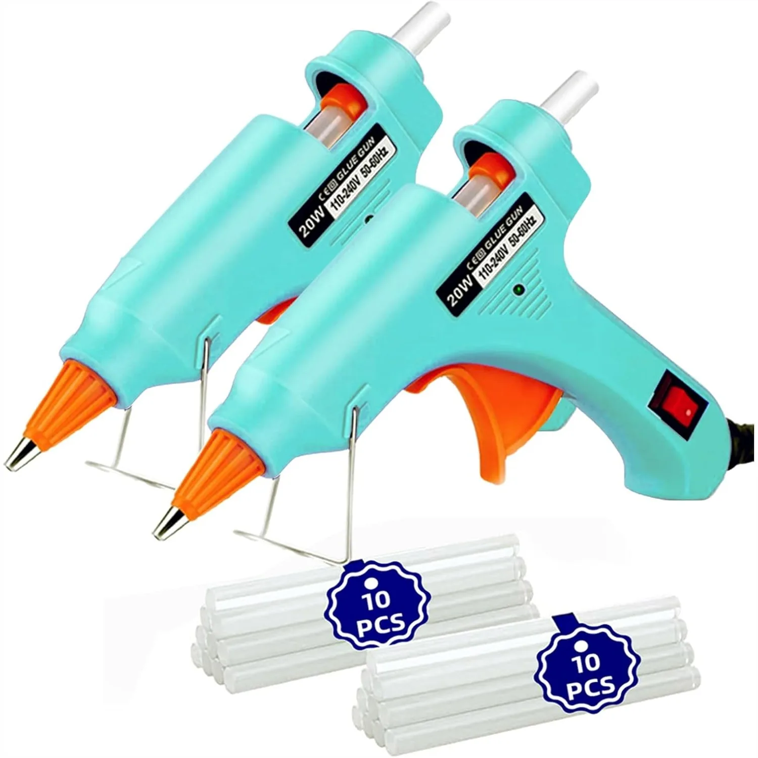 

Mini Hot Glue Gun Kit with 20 Sticks for Kids School DIY Arts Crafts and Quick Repairs, 2 Pack