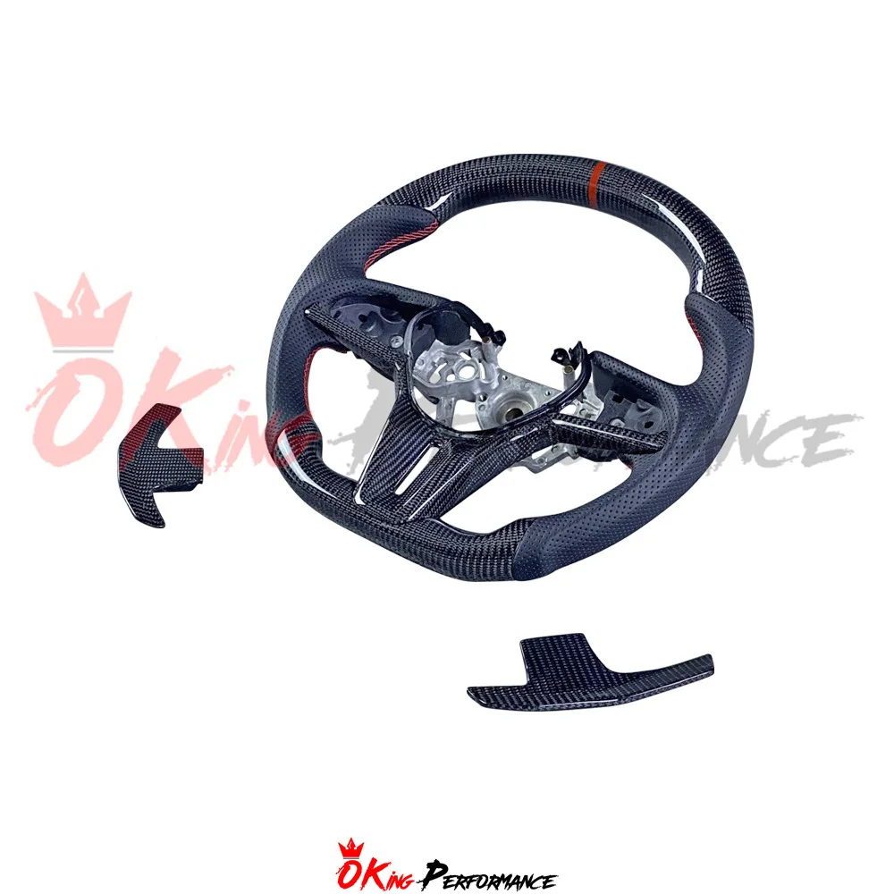 

Customize Style Carbon Fiber Perforated Steering Wheel With Center Trim and Shift Paddle for Nissan R35 GTR 2017-2019