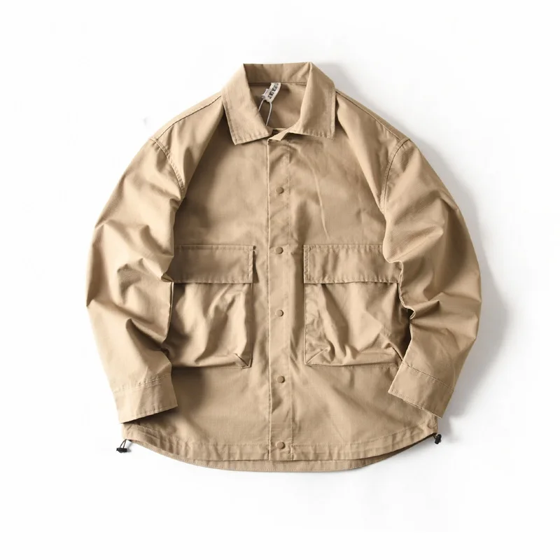 

Outdoor Mountain Gingham Pattern Loose Oversized Casual Turn-down Collar Tear-Proof Shirt for Men Autumn Workwear Shirt Jacket