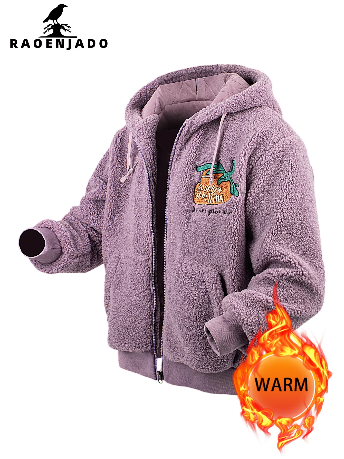 

Женская флисовая куртка больших размеров с капюшоном на молнии, утепленная теплая зимняя верхняя одежда, милое повседневное свободное пальто с клубничной вышивкой