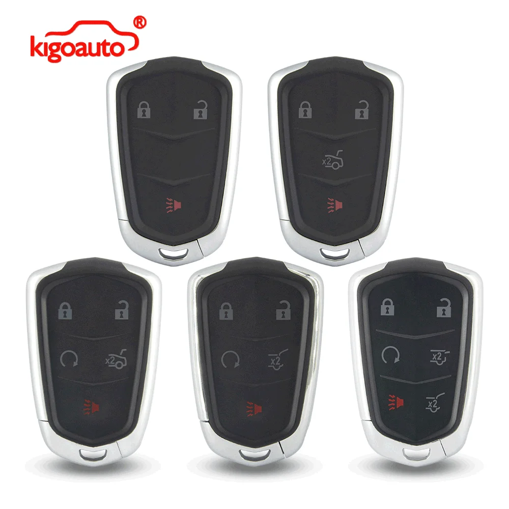 

kigoauto For Cadillac Smart Key Case 3/4/5/6 Button HYQ2AB HYQ2EB for CTS Escalade XT5 XTS