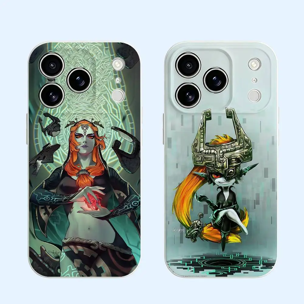 Funda de TPU Suave Negra M-Midna para iPhone 17 16 15 14 13 12 11 Pro Max Plus E Mini, Funda de Silicona para Teléfono