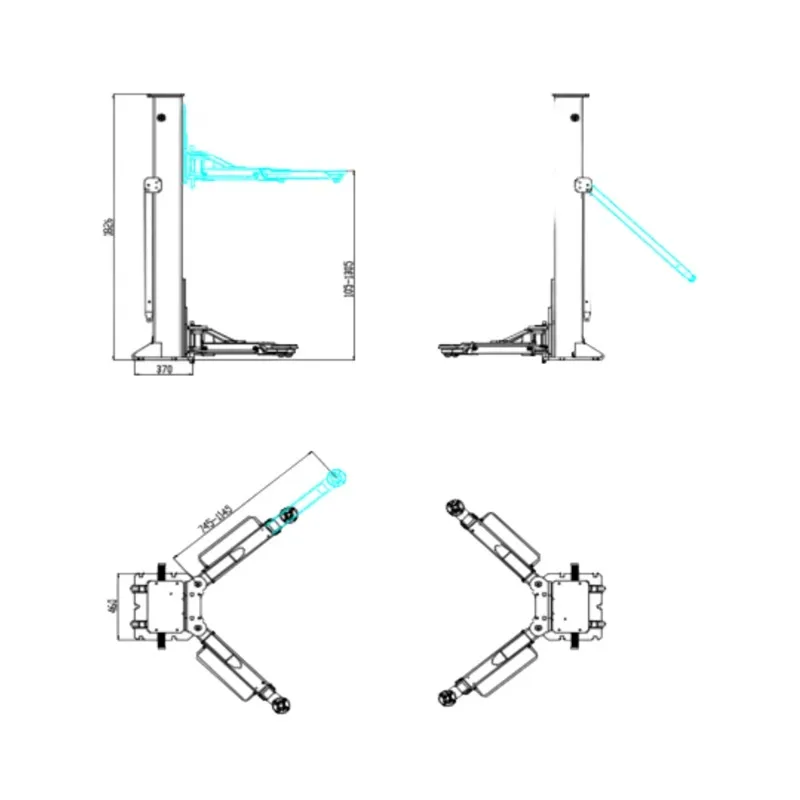 Highly Popular High Quality Mini Two-Post Car Lift Double-Cylinder Hydraulic Lift Machine