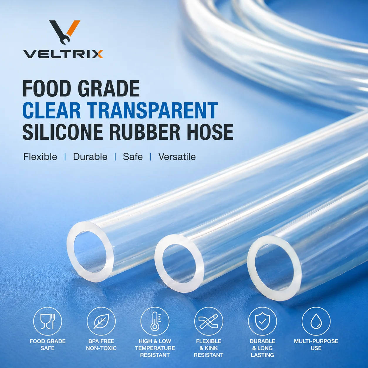 1/5/10M Food Grade Silicone Tube Clear Flexible Silicone Hose Transparent Soft Rubber Pipe ID 0.5-12mm