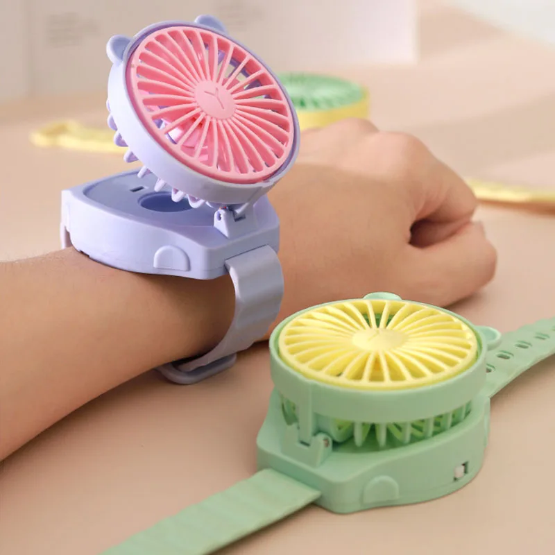 

Детский носимый наручный вентилятор — красочный мини-вентилятор, портативный вентилятор на батарейках. для походов на открытом воздухе (без батареи)