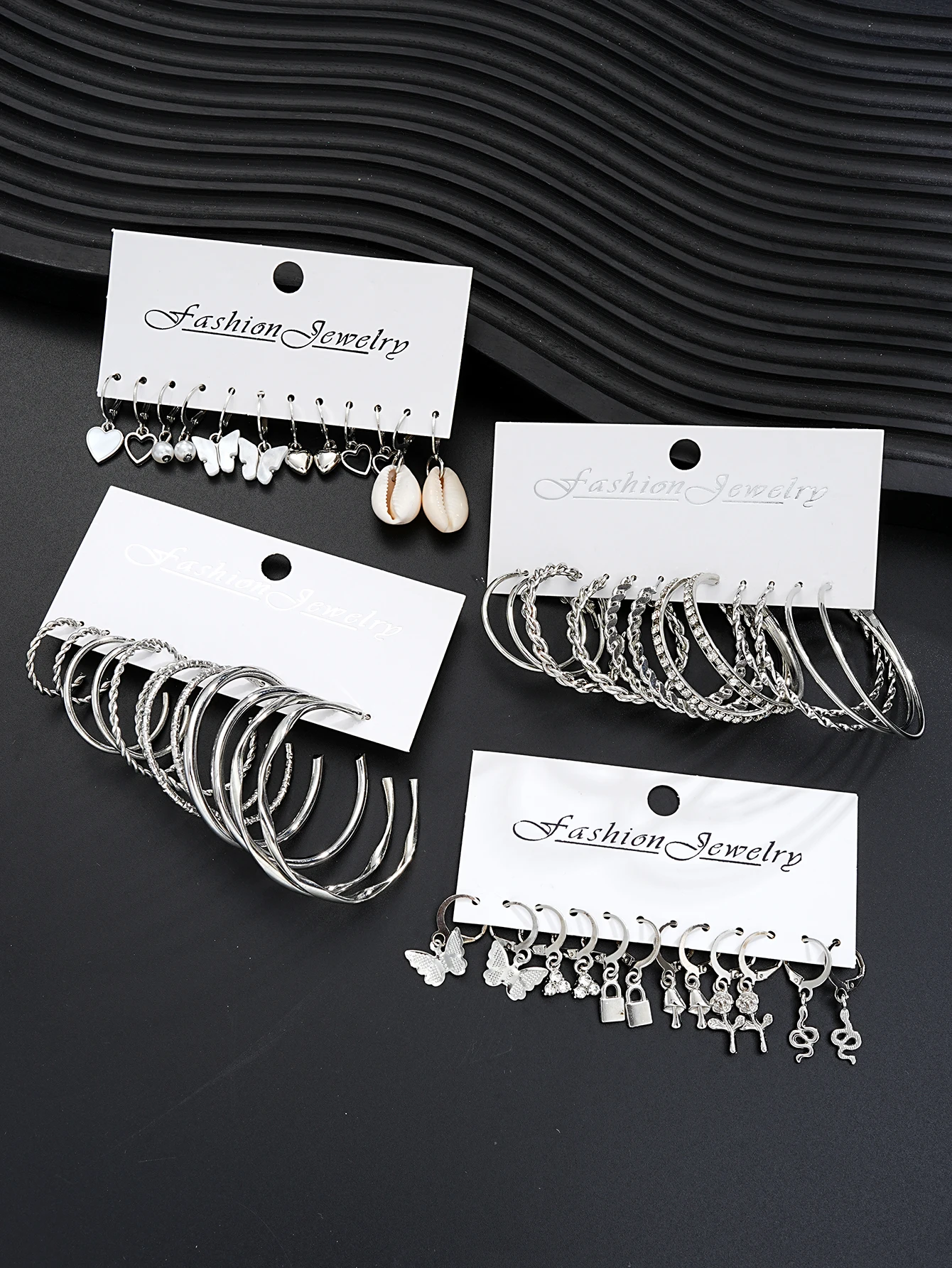 48pcs Fashionable Pearl Twist Design Wide Multilayer Earrings Set for Women Perfect For Party Date Gifts And Daily Wear 2024 New