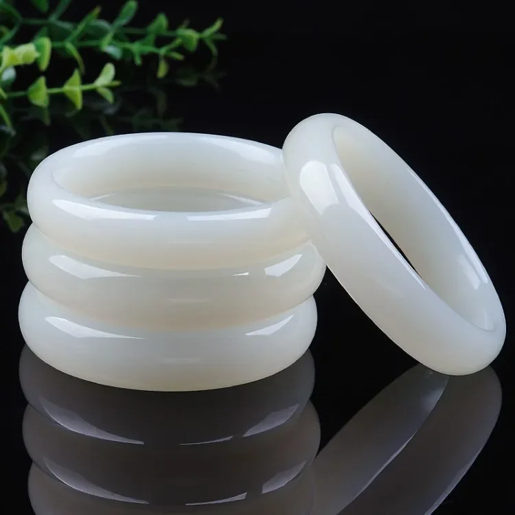 A-grade Sheep Fat White Jade Afghan Jade Bracelet Women Natural Jade Bangle Jewelry Exquisite Accessories Travel Souvenir Gifts