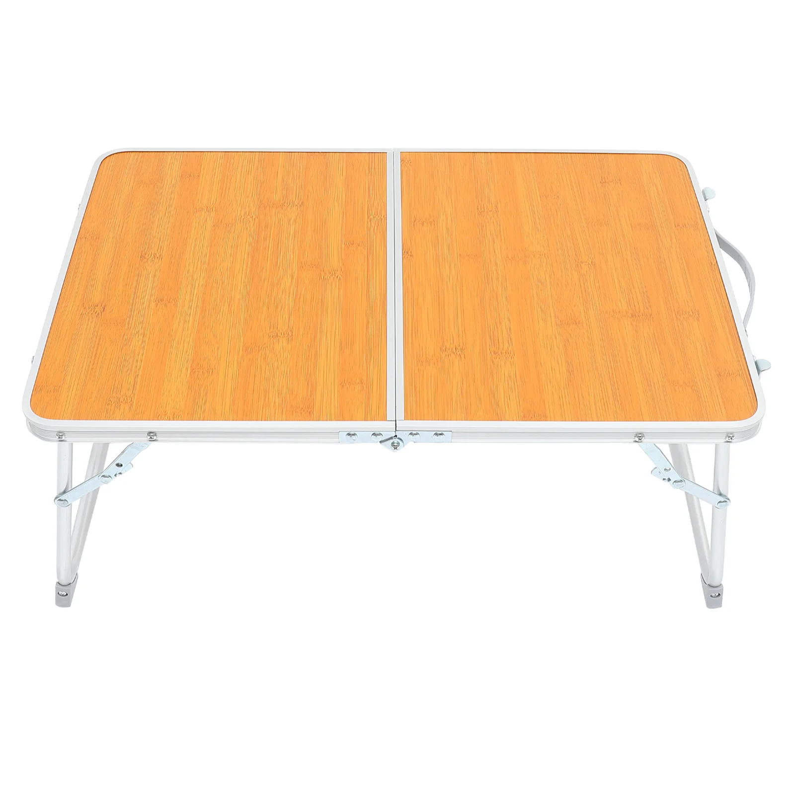 

Foldable Bed Table Small Camping Desk Portable Brown Outdoor Wear Resistant Material Reinforced Legs Laptop Books Stable