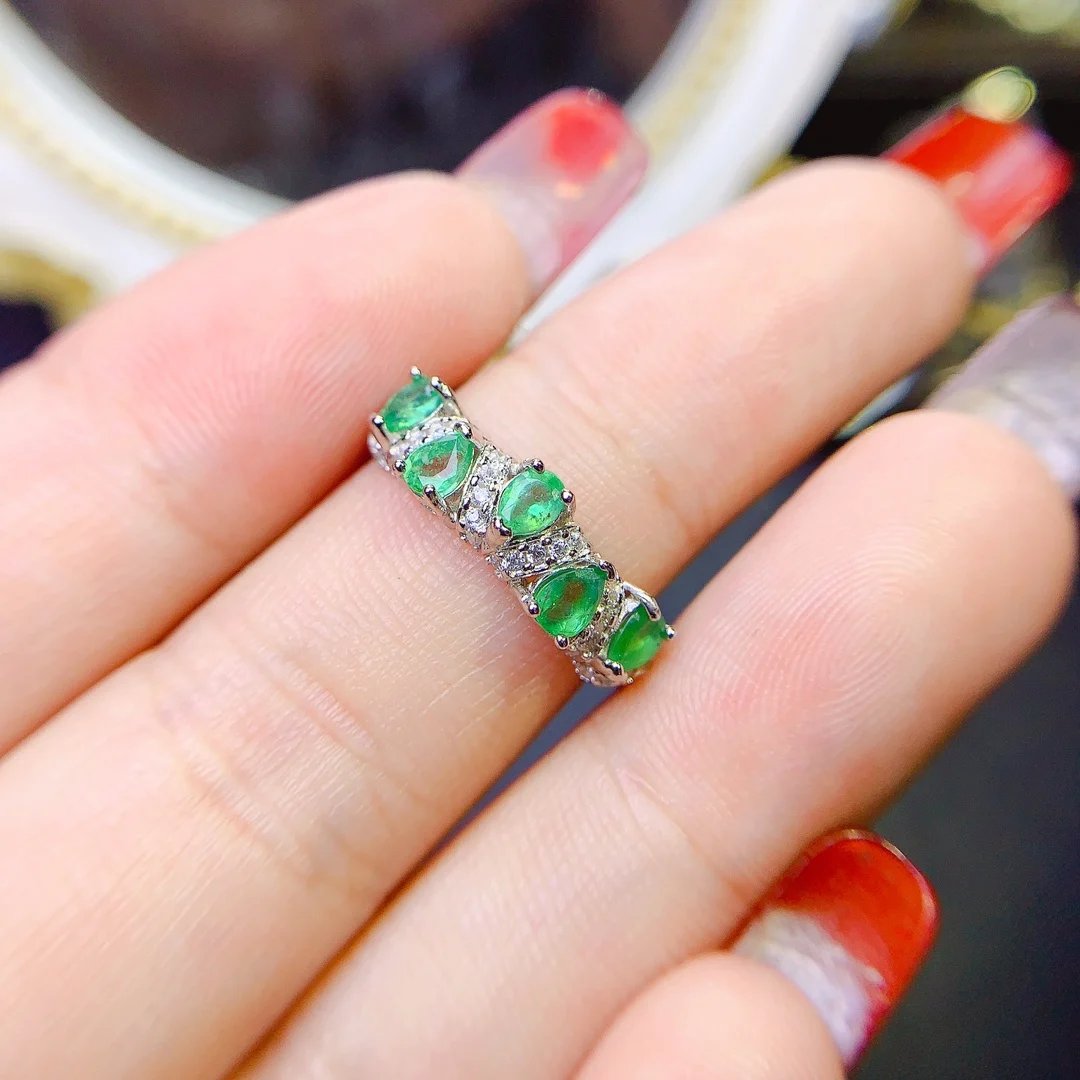 

925 Sterling Silver Luxury Ladies Emerald Sapphire Ruby magnesium Aluminum Tourmaline Stone Charm Zirconia Engagement Gift