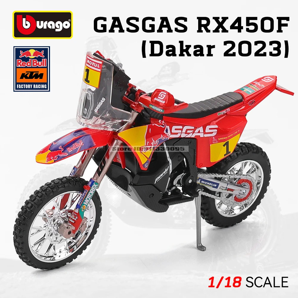 Bburago 1:18 2023 GASGAS RX450F R Rally BMW original authorized simulation alloy motorcycle model toy car gift collectio