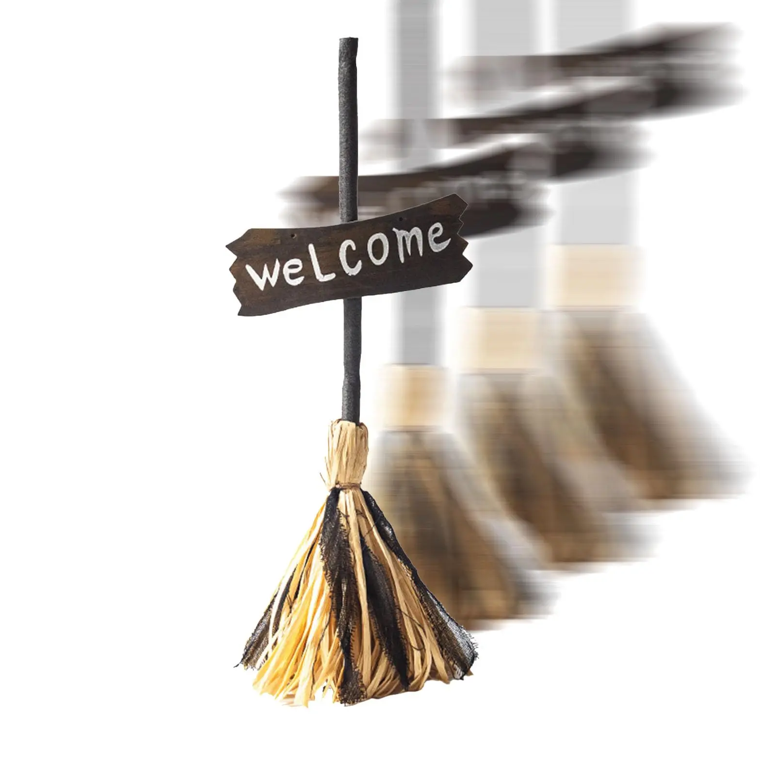 

Dancing Witch Broom Animated Light up Moving Broomstick with Spooky Sounds Outdoor Porch Halloween Party Decorations