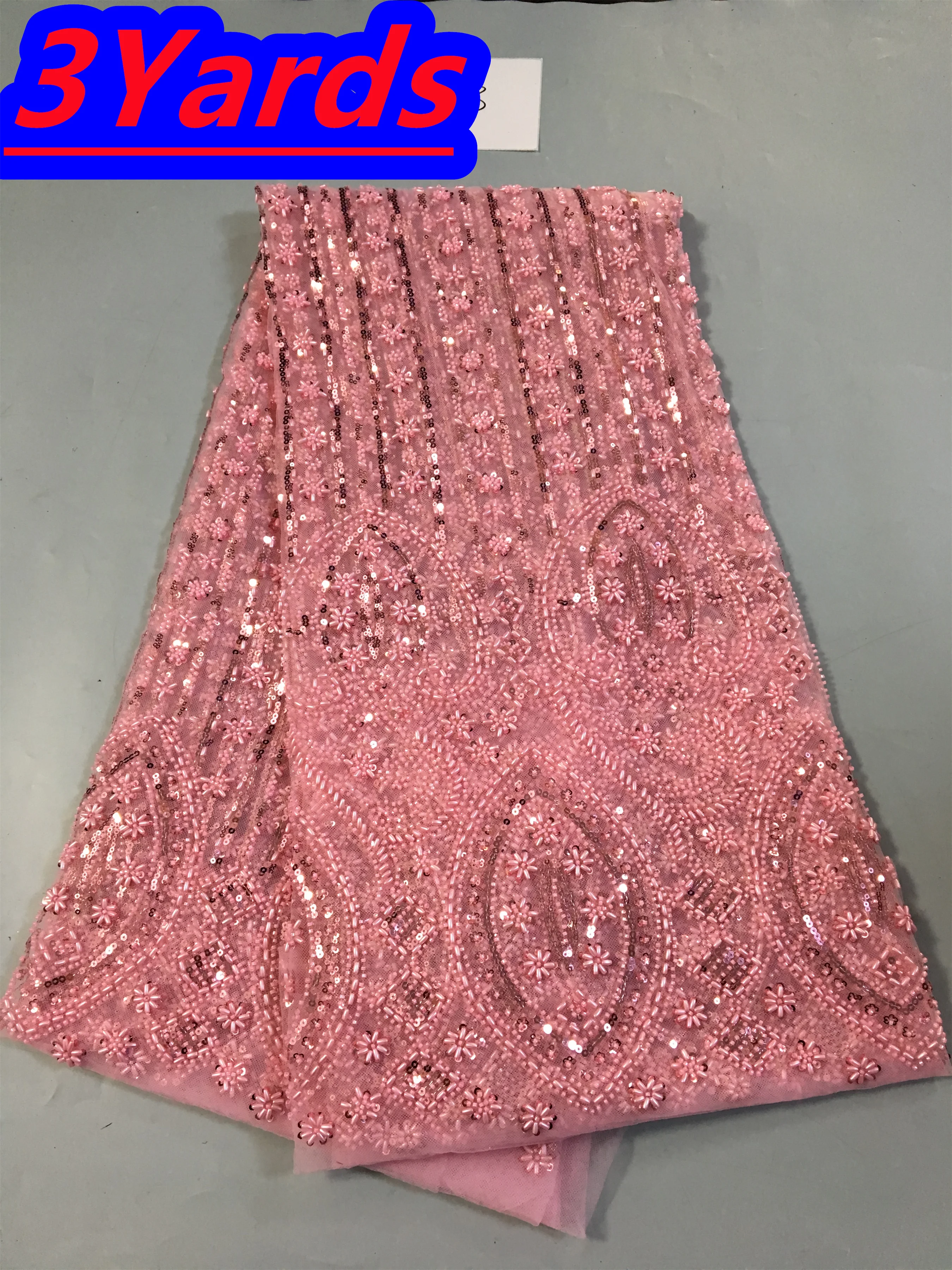 3Y African Luxury Sequins Tulle Lace Fabric France Sequin Nigerian Embroidery High Quality 2026 For Women Party Wedding Dresses