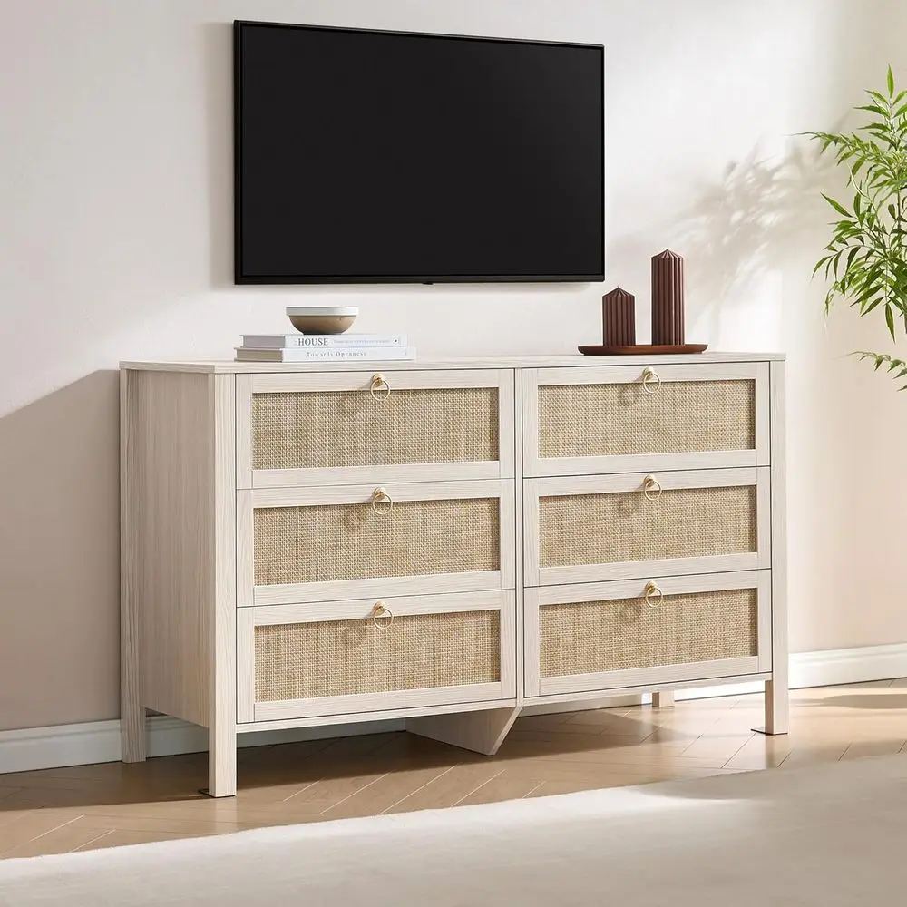 보헤미안 스타일 51 화이트 드레서, 침실, 거실 또는 복도용 대형 수납 공간