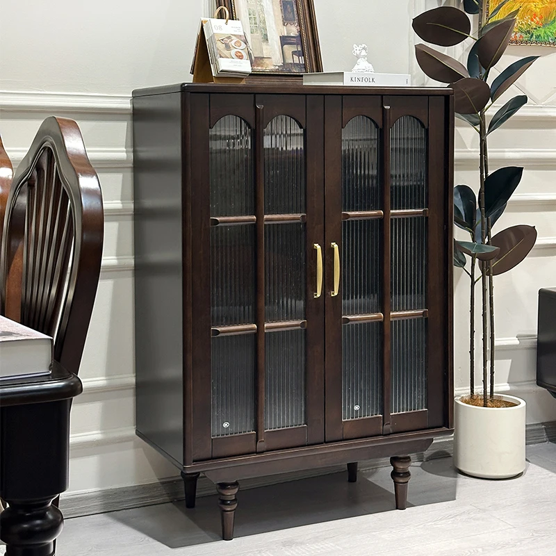 

American all solid wood edge cabinet, living room wine cabinet, locker