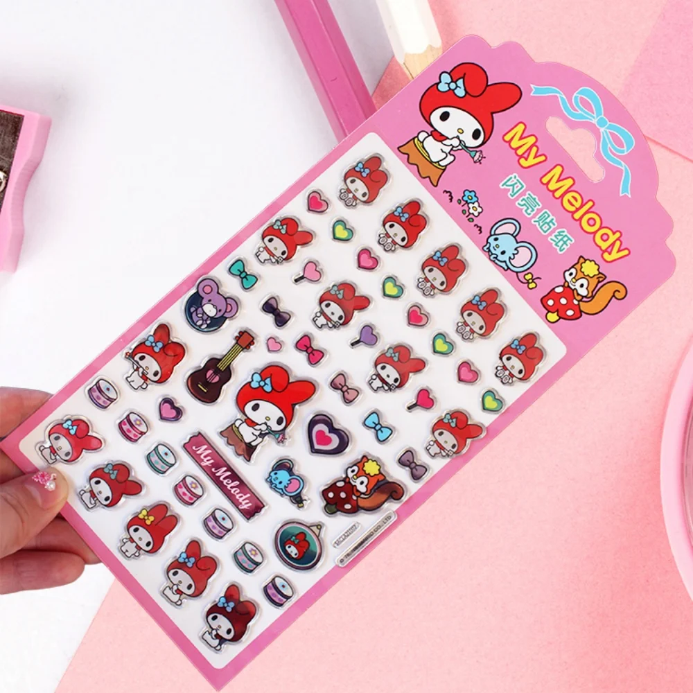 Echte Sanrio Sticker Hello Kitty Melody Handgemaakte DIY Notebook Desktop Creatieve Decoratie Waterdichte Decals Meisjes Geschenken