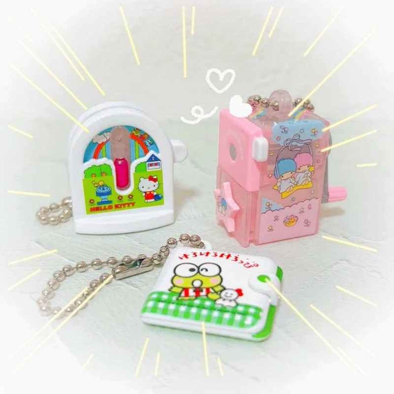 

Hot Bandai Gashapon Sanrio Retro Kawaii Series 2 Hello Kitty/Kuromi/My Melody 2-In-1 Fig Pin & Keychain Charm Cute Mini Toy Gift
