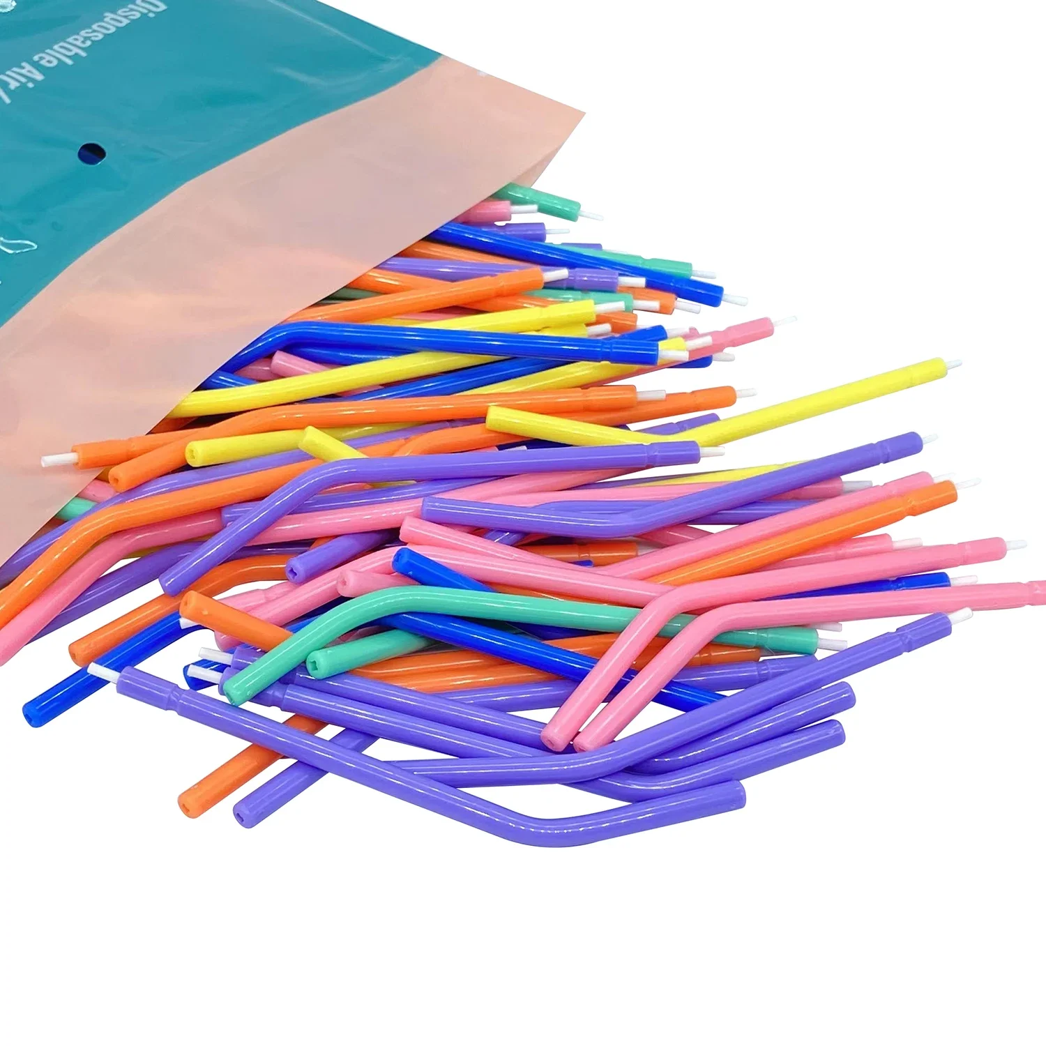 250pcs Lab Disposable Air Water Syringe with 3-Way Triple  Plastic Core Nozzles Tips Tubes Tools s