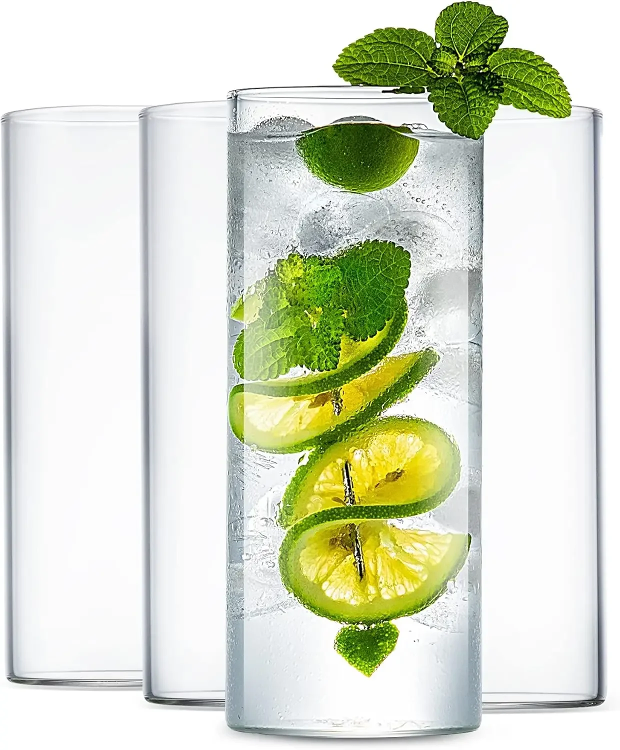 

Drinking Glasses 12 oz, Thin Highball Glasses Set of 4,Elegant Bar Glassware For Water, Juice, Beer, Drinks, and Cocktails and M