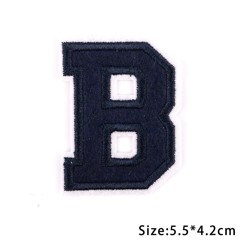 A-Z Dark Blue Letters Patches Iron on English Alphabet Appliques DIY Handmade Crafts Clothing Embroidery Name Sticker Badges