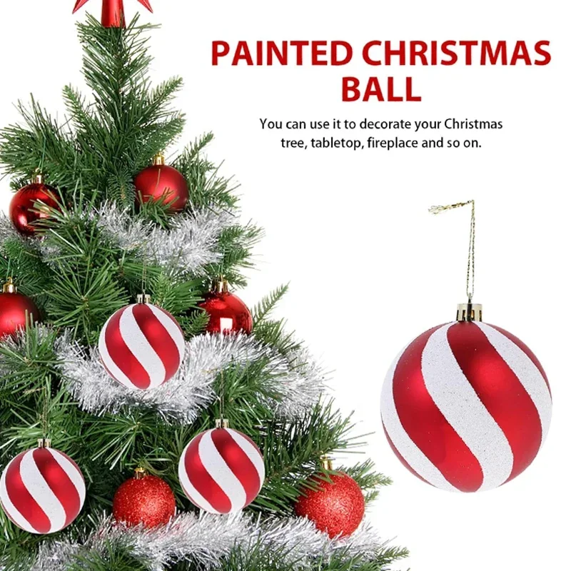 30/6Pcs 6cm Colored Christmas Balls Xmas Tree Hanging Pendant Ornament Home New Year Party Decoration Festive Christmas Ball