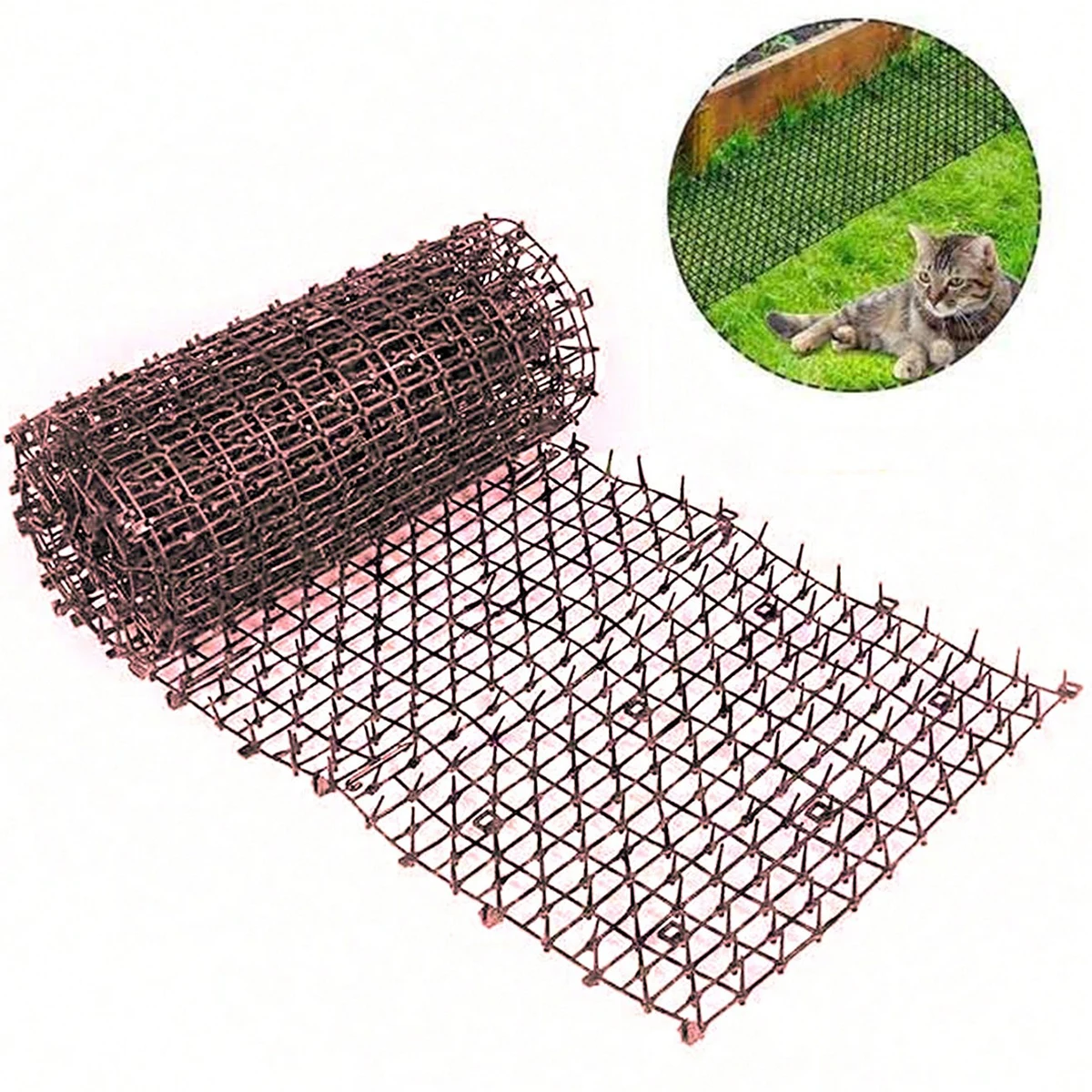 30 * 100 cm Garden Cat Net Spike Mat Prickle Strips Anti Deterrent Keep Cat Scat Repellent Dog Away Digging Climbing Pets Supplies