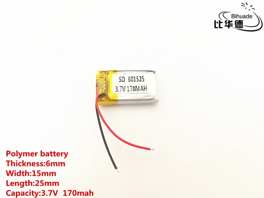 601525 3.7V 170mah 601627 601528 Lithium polymer Battery with Protection Board For MP4 MP5 GPS Digital Products