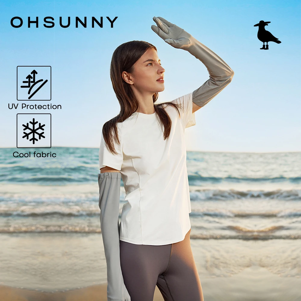 

Женские длинные перчатки-митенки с сенсорным экраном, защитой от УФ-излучения, охлаждающие рукава для лета, для активного отдыха и вождения, UPF50+