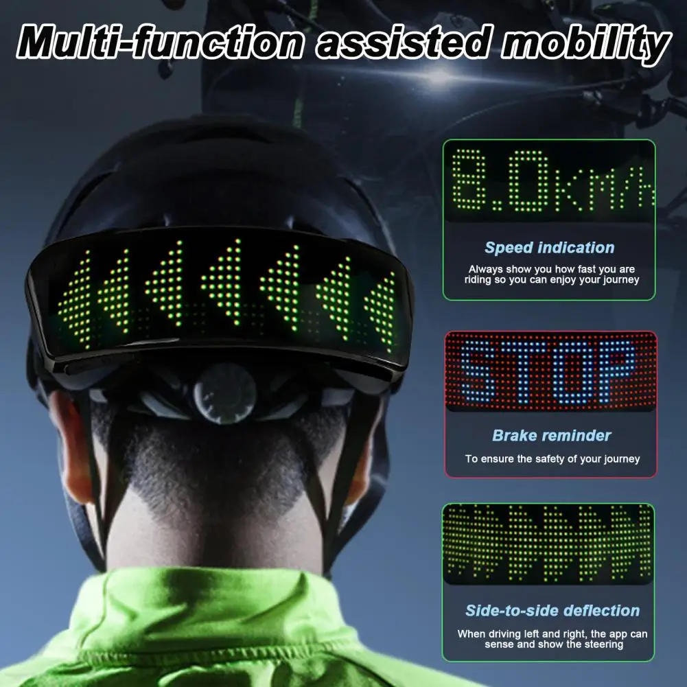 Cycling Helmet Screen Led Helmet with Turn Signals Speedometer Programmable App Display for Night Cycling Waterproof for Safety