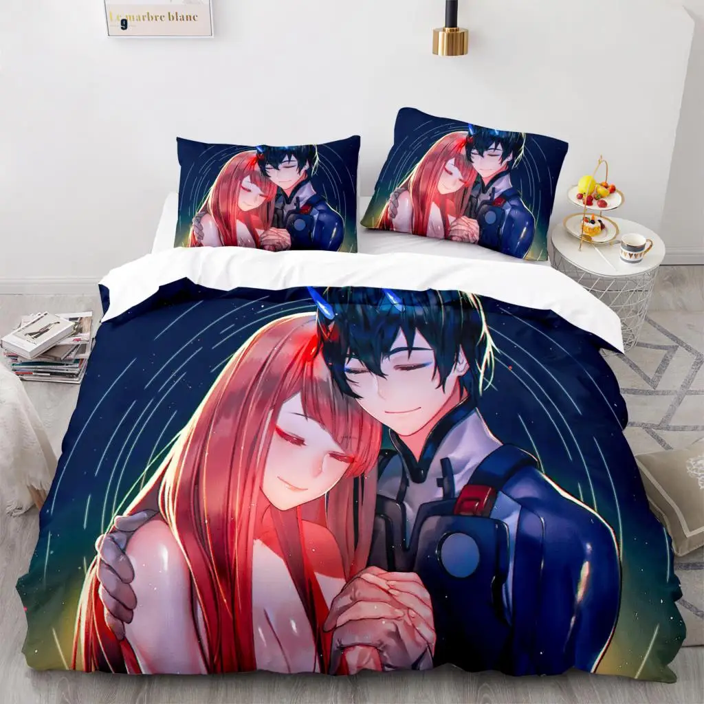 

3d Print Anime Darling In The Franxx Bedding Set Bedspread Single Twin Full Queen King Size Bed Sets Adult Kawaii Duvetcover Set