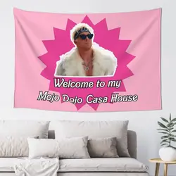 Welcome To My Mojo Dojo Casa House Tapestry Pink Wall Hanging Ryan Gosling Room Decor Background Cloth Witchcraft Wall Carpet