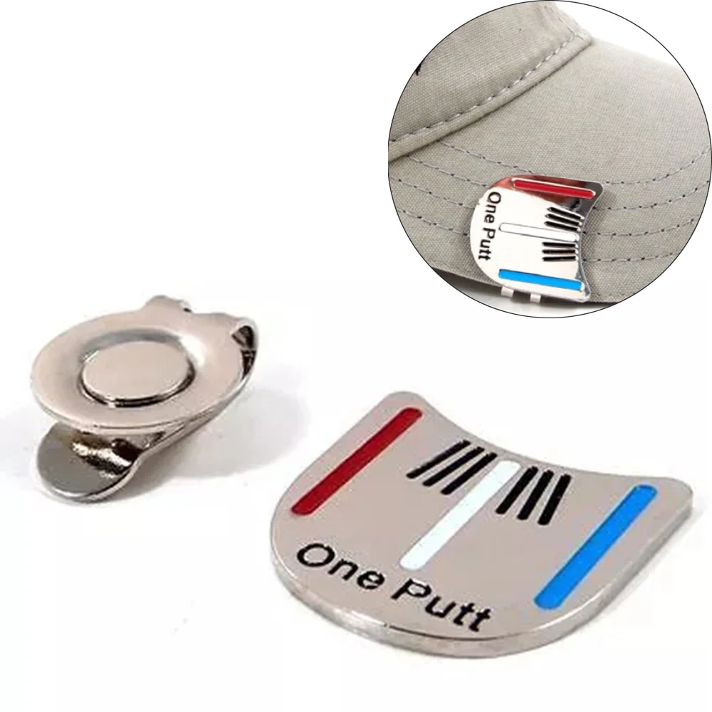 

One Putt Cap Clip Ball Position Mark Golf Ball Marker Golf Putting Alignment Golf Hat Clip Aiming Tool