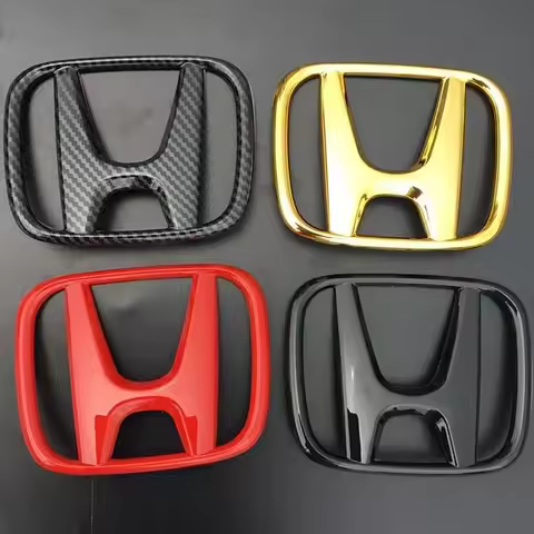 ABS Cars Logo Front Grille Rear Trunk Emblem for Honda Accord Civic Type-R CRV HRV FIT Jazz Steering Wheel Stickers Accessories