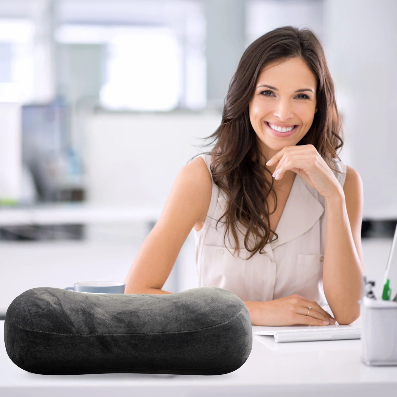 

1pcs Portable Memory Pillow Beach Pillows Ergonomic Neck Support Small Size Black Office Use Camping Hiking