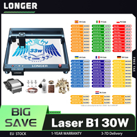 Longer Laser B1 30W Laser Engraver Cutter, 6-core Laser Head, 450 x 440mm Engraving Area, 36,000mm/min High Speed, Air-Assist