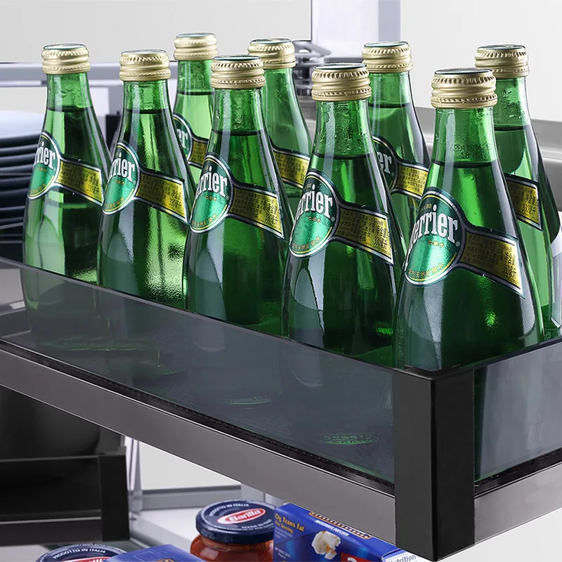 

Corner half-open small monster pull-out storage cupboard kitchen drawer corner pull-out double kitchen cabinet shelves