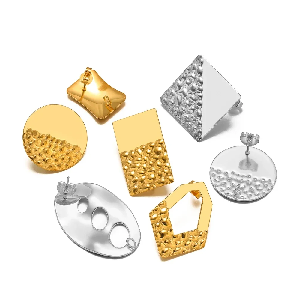 Yovtor 10 pièces en acier inoxydable gaufrage cercle boucle d'oreille goujons avec anneaux de saut pour bricolage balancent breloques boucles d'oreilles faisant des fournitures de bijoux