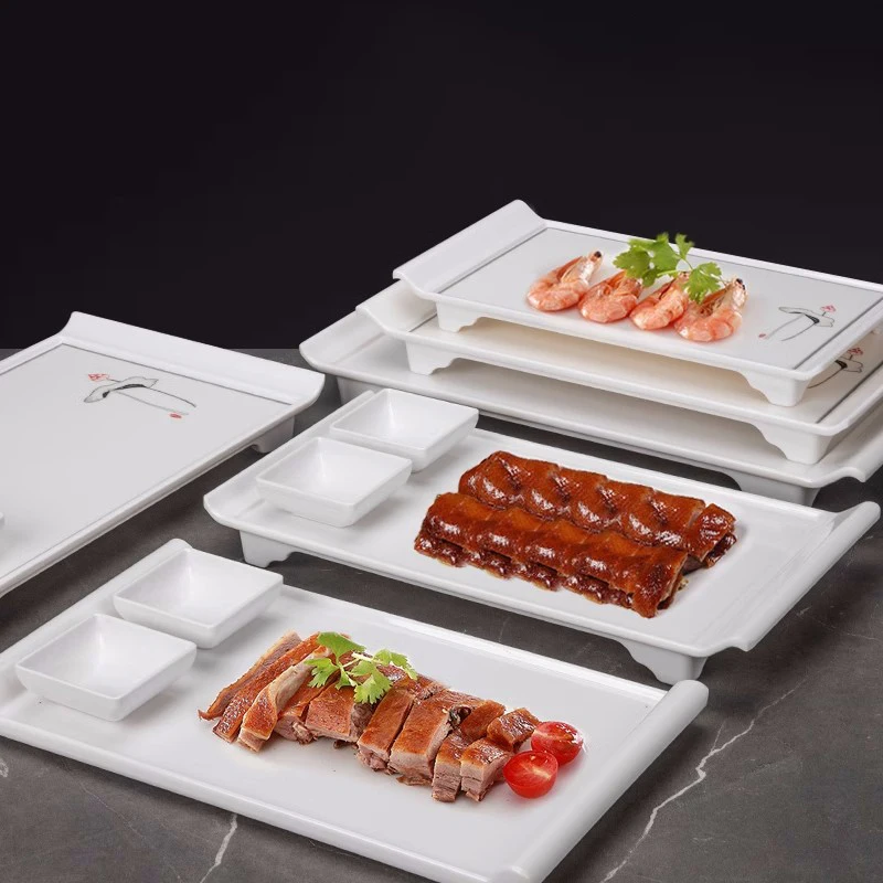 Japanese Melamine Tableware, Canteen Dinner Tray, Restaurant Snack Bar Pasta Salver Hotel Supplier, Sushi Bar Diner Ware