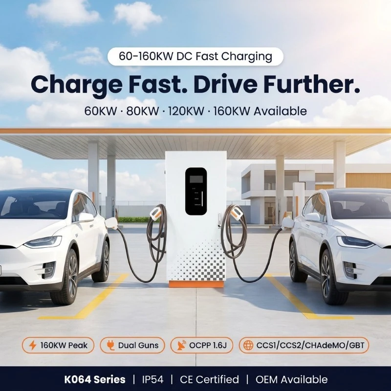 Customized 60KW 120KW 160KW OCPP DC Fast Charging Station Double CCS1 CCS2 CHADEMO GBT 1.6J 4G RFID IP54 EV Charge Pile Station