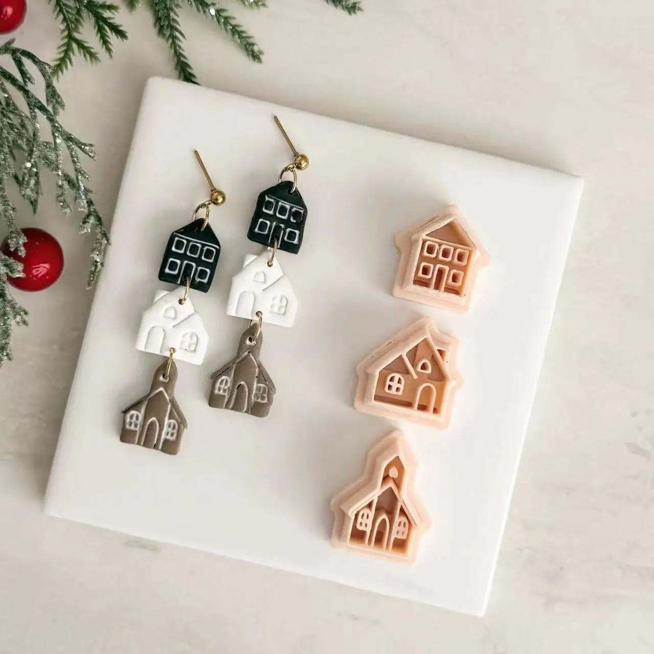 Christmas Tree Polymer Clay Cutters | Christmas Clay Cutter | Winter Clay Cutter | Polymer Clay Cutter for Earring Making | Ho - view 5